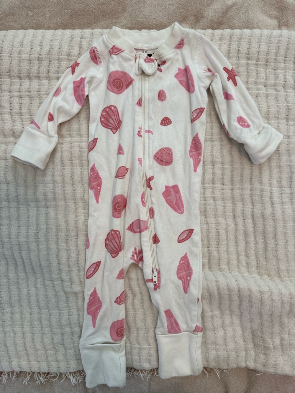 Pink Seashell Print One-Piece Pajamas